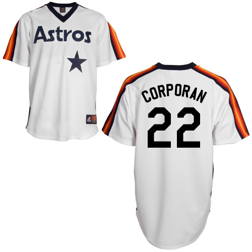 Carlos Corporan #22 Youth Baseball Jersey-Houston Astros Authentic Home Alumni Association MLB Jersey